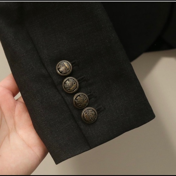 Aritzia TALULA Exeter Boyfriend Wool Blend Dark Grey Blazer Jacket Size 2 - Picture 4 of 5